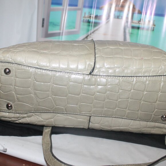 $398 Charles Jourdan Croc Leather 2 Way Satchel Shoulder Bag Purse Like new - Picture 6 of 11